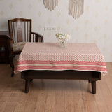 Cotton Table Cover Chikoo Red Geometric Block Print 2 (6744319000675)