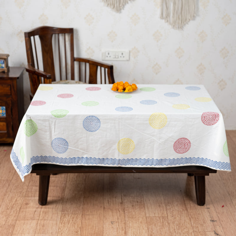 Fine Cotton Table Cover Satrangi Chakri Block Print 3 (6800618586211)