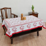 Cotton Table Cover Red Pink Jaal Block Print 3 (6691625205859)