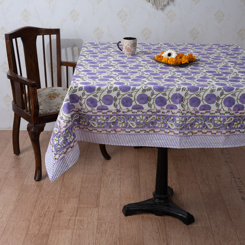 Sophia Handblock Print Cotton Tablecloth (6867395936355)