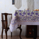 Sophia Handblock Print Cotton Tablecloth (6867395936355)
