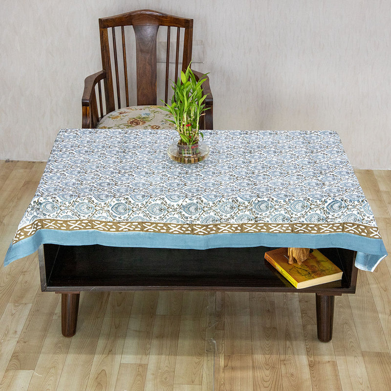 Cotton Table Cover Grey Brown Leaf Jaal Block Print 3 (6689292320867)