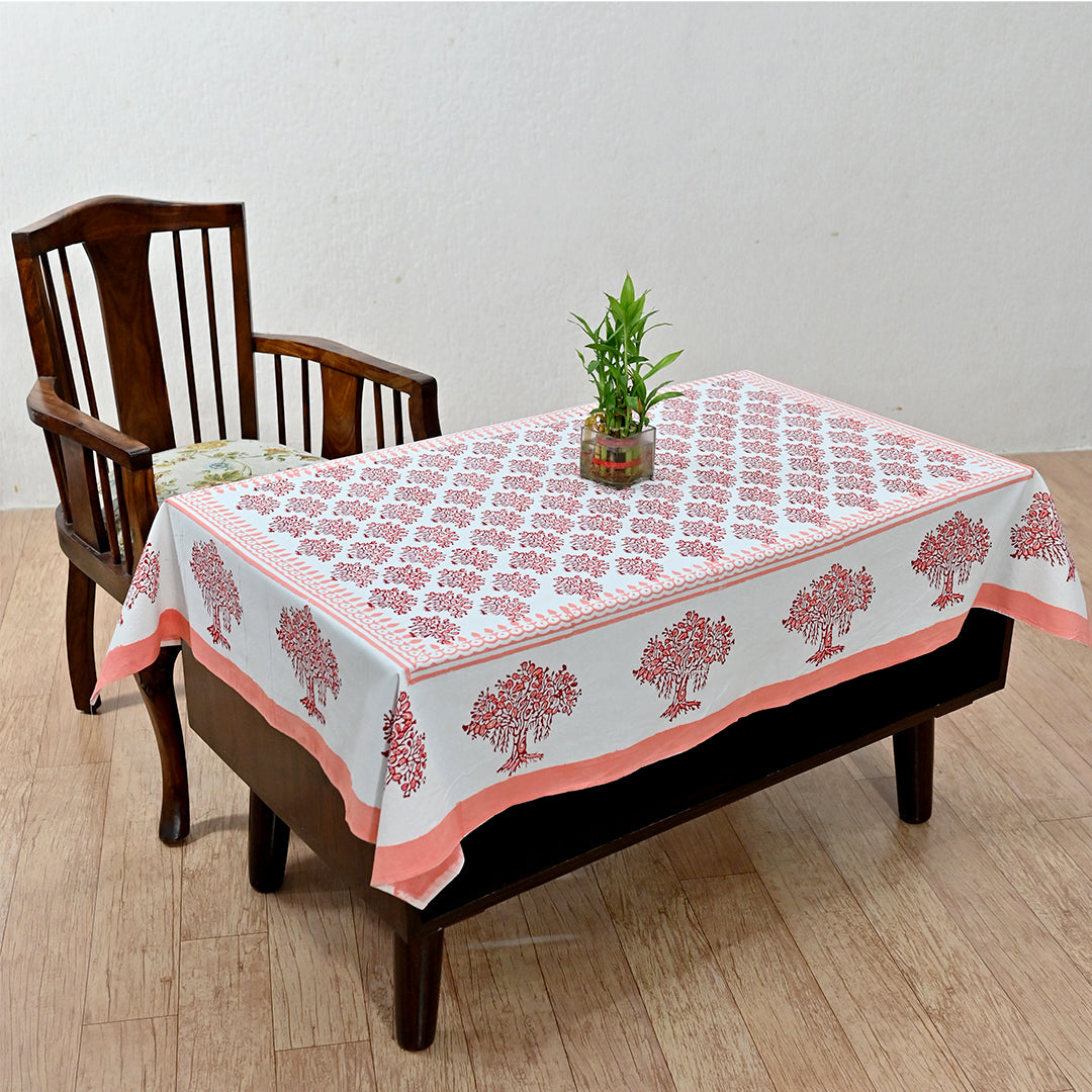 Cotton Table Cover Orange Tree Block Print 4 (6691625631843)