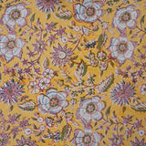 Cotton Round Table Cover Yellow Pink Floral Jaal Block Print 1 (6796040994915)