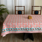 Cotton Table Cover Peach Mughal Jaali Block Print 2 (6692996808803)