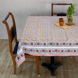 Cotton Table Cover Grey Pink Booti Block Print (6689274036323)