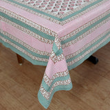 Cotton Table Cover Grey Pink Booti Block Print (6691625107555)