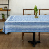 Cotton Table Cover Blue Booti Block Print 3 (6691625533539)