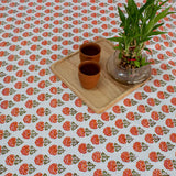Cotton Table Cover Orange Booti Block Print 3 (6689274724451)