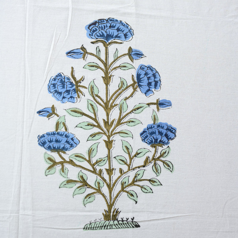 Cotton Six Seater Table Cover Blue Green Boota Block Print 2 (6755573792867)