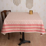 Cotton Table Cover Chikoo Red Geometric Block Print 4 (6744319000675)