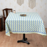 Fine Cotton Table Cover Blue Green Leher Block Print 1 (6800618553443)