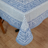 Cotton Table Cover Blue Jaal Block Print (6691625304163)