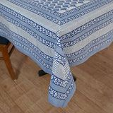 Cotton Table Cover Blue Booti Block Print 1 (6691625533539)