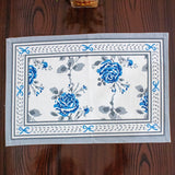 Canvas Table Mat Blue Grey Rose Print 1 (6629398249571)