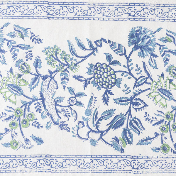 Canvas Table Mat and Napkin Set Blue Green Jaal Block Print 1 (6744322113635)