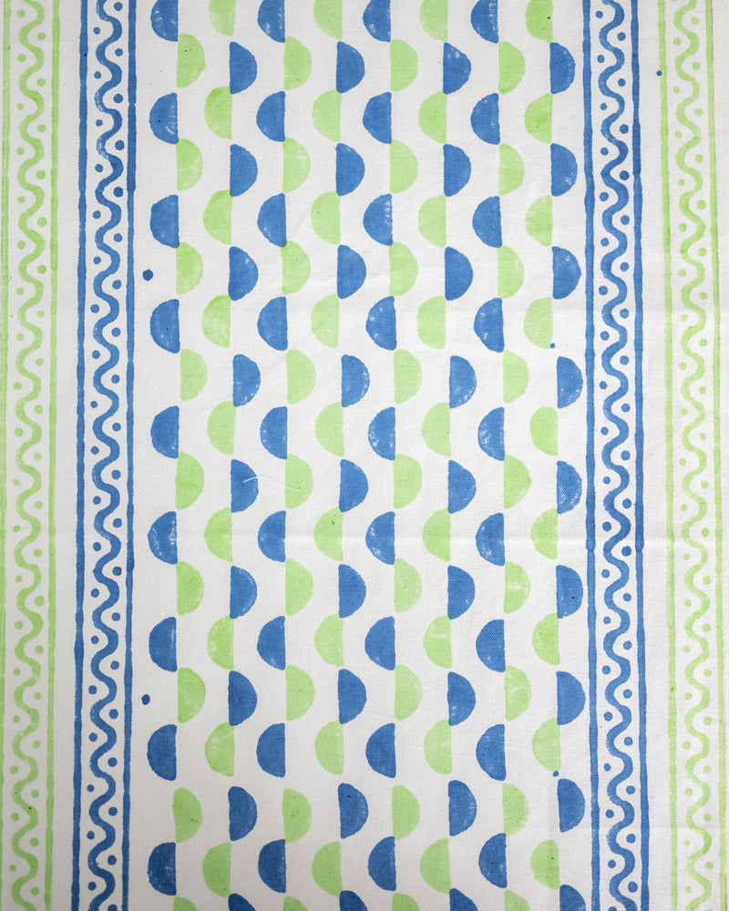 Canvas Table Runner Blue Green Leher Block Print 1 (6802544230499)