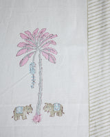 Canvas Table Runner Pink Palm Tree Boota Block Print 1 (6802544525411)