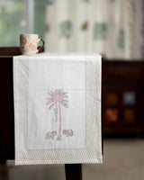 Canvas Table Runner Pink Palm Tree Boota Block Print (6802544525411)