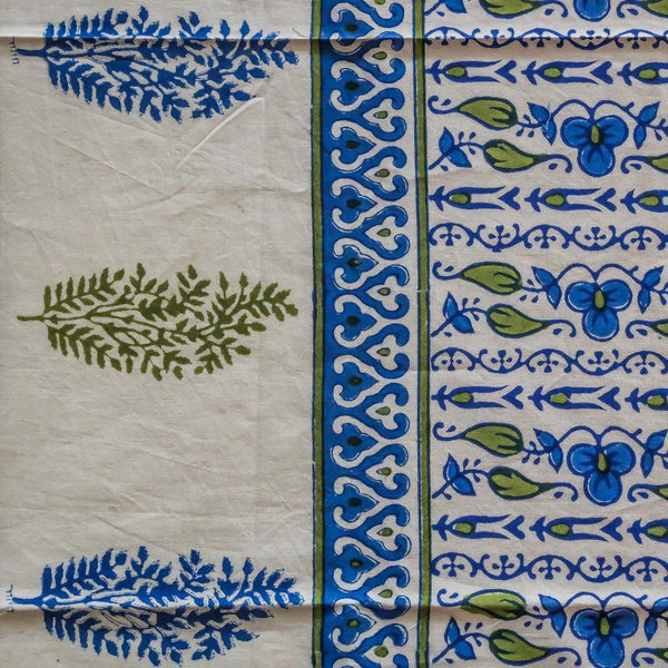 Cotton Curtains White Blue Bel Block Print 2 (4776659615843)