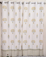 Cotton Curtain Yellow Grey Mango Tree Block Print 1 (4776662925411)
