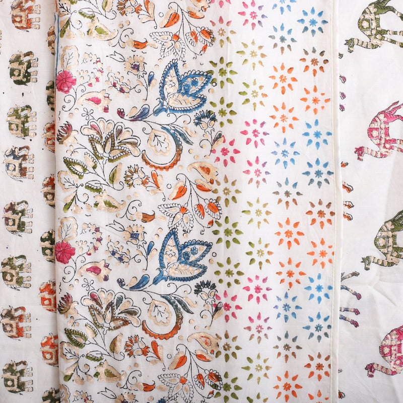 Cotton Mulmul Double Bed AC Dohar Camel Gold Block Print (3511195107427)