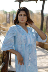 Sky Marble Cotton Kurta