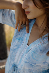 Sky Marble Cotton Kurta