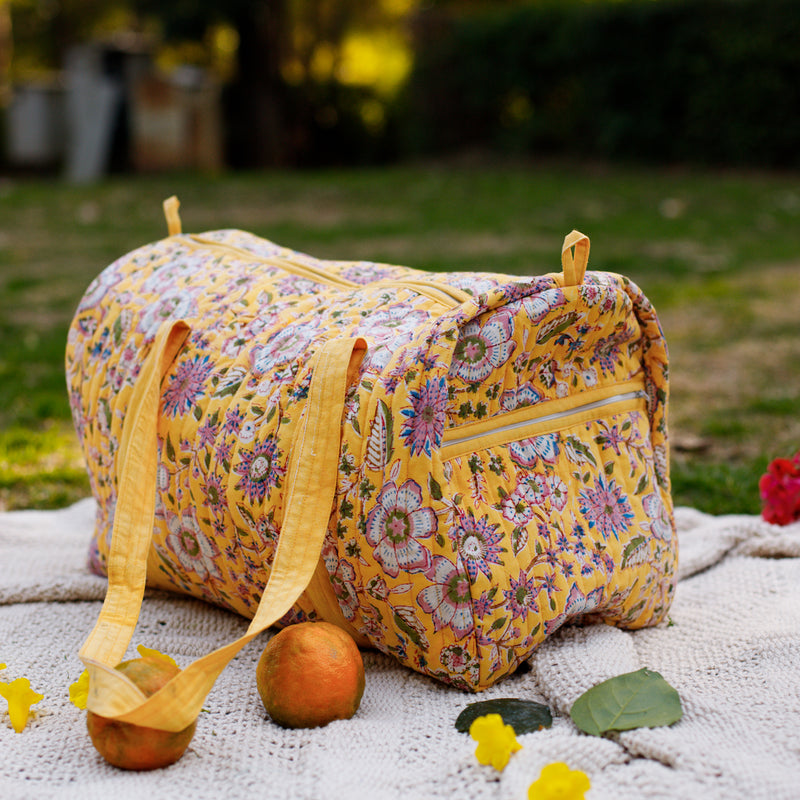 Pink Flowers Duffle Bag