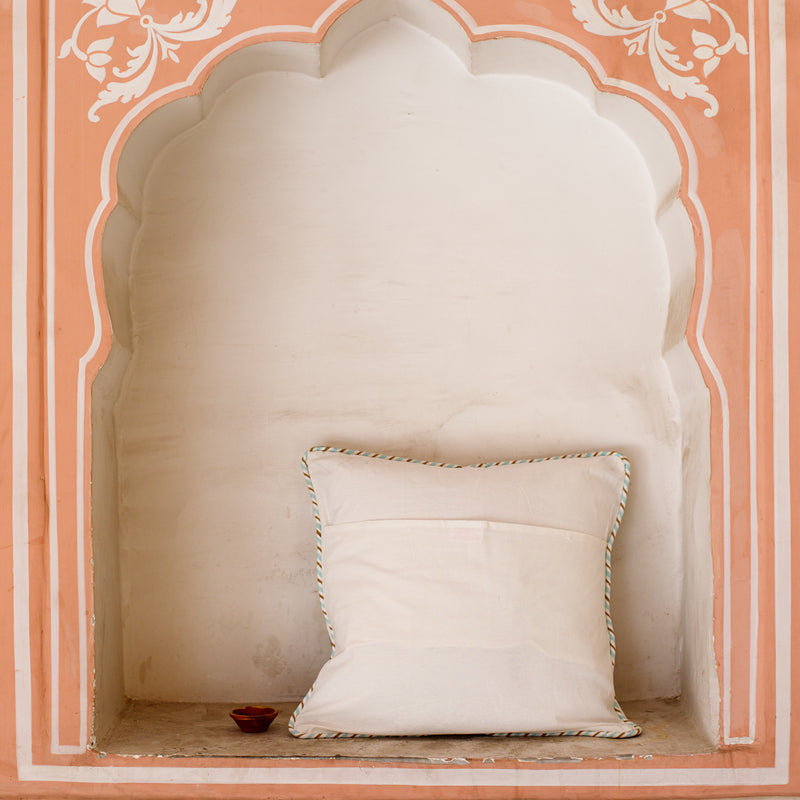 Cotton Patch Work Cushion Cover Elephant Block Print