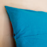 Cotton Cushion Cover Light Blue Floral Kantha Work