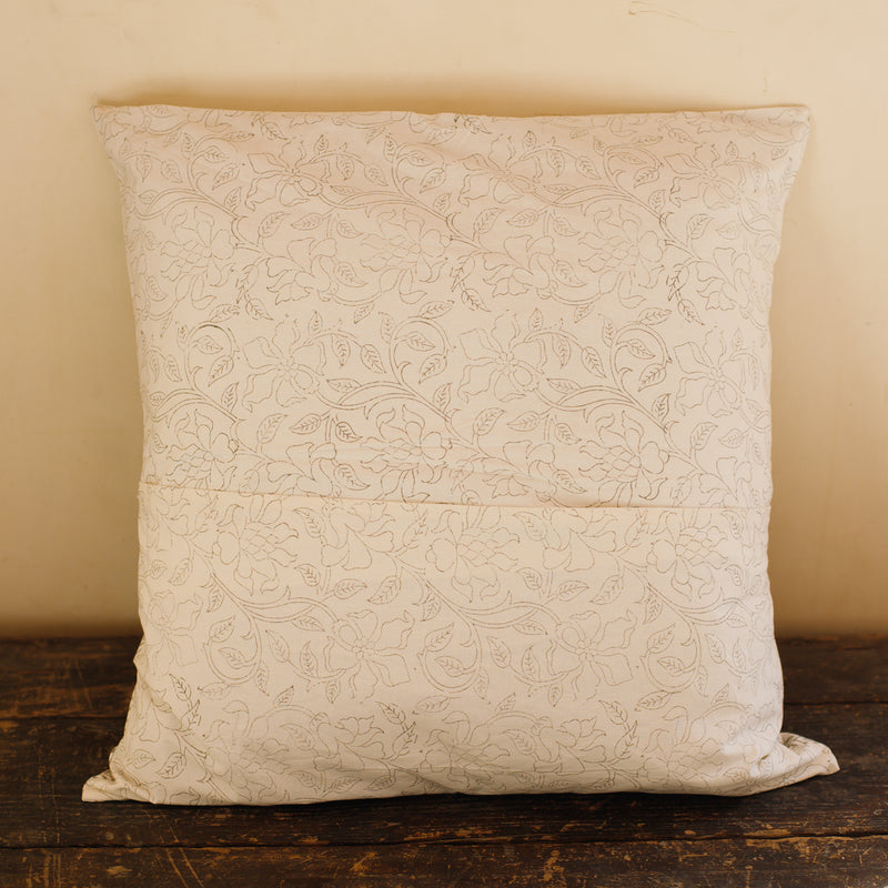Cotton Cushion Cover Green Pink Paisley Block Print
