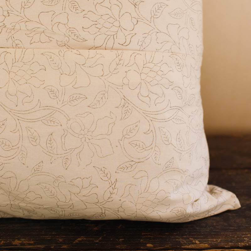 Cotton Cushion Cover Green Pink Paisley Block Print