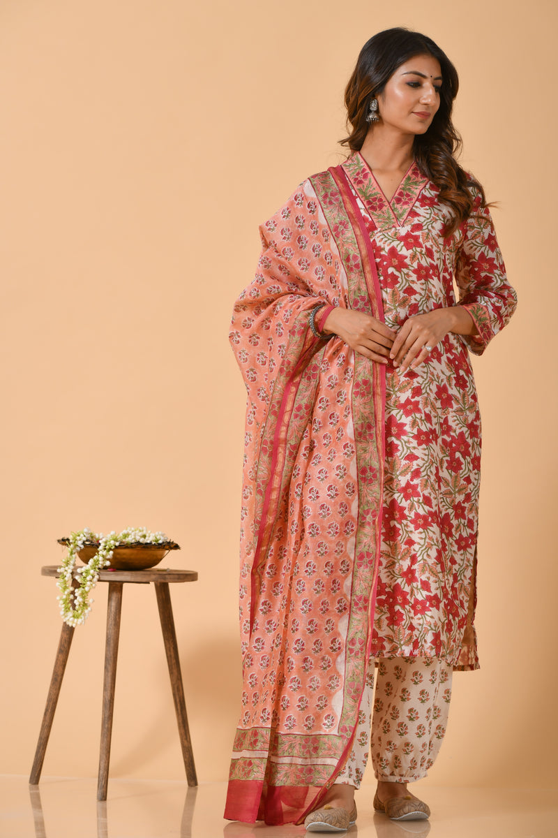 Falak by Fabric Lane White Chanderi Suit Set (6838210953315)
