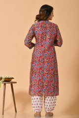 Falak by Fabric Lane Blue Lilies Chanderi Suit Set (6838211051619)