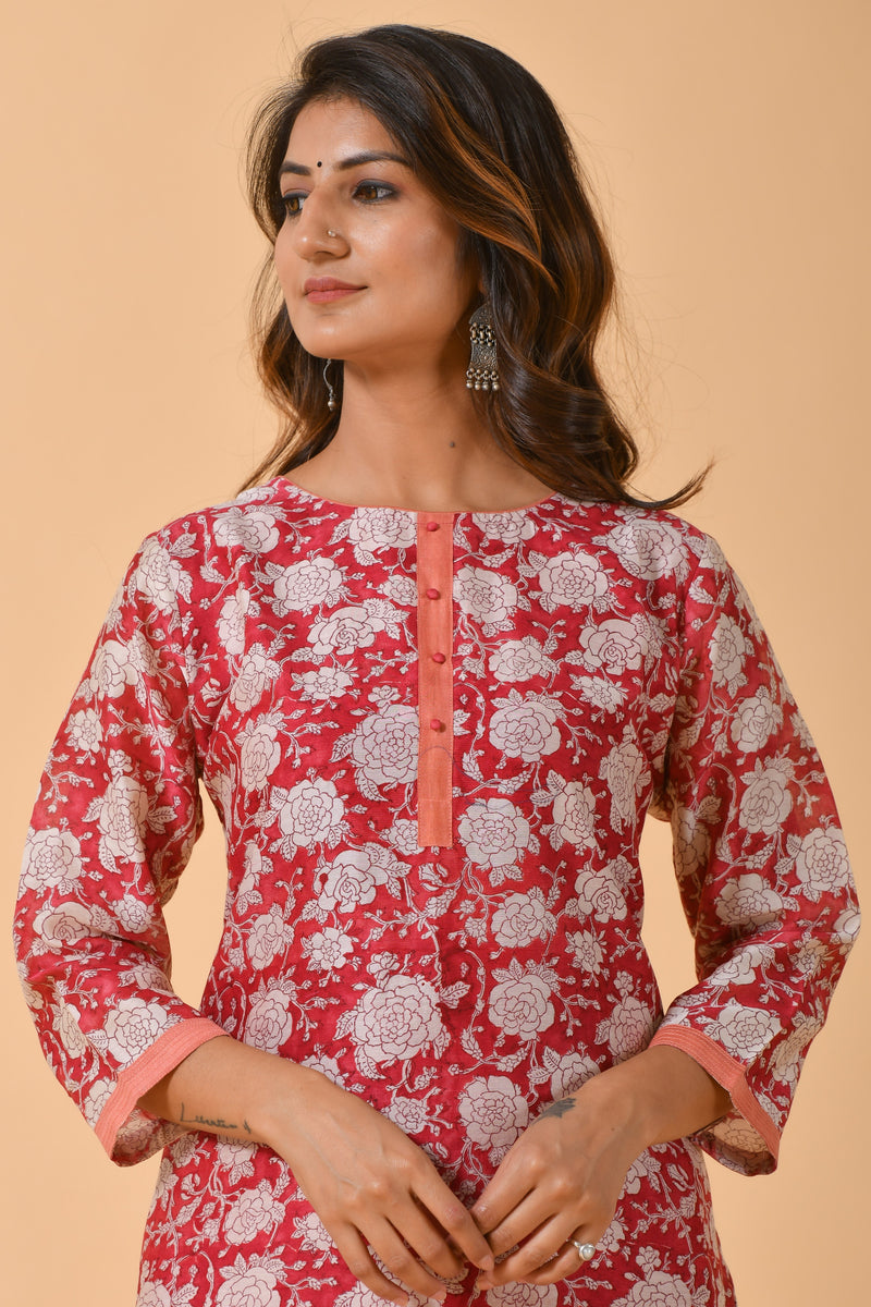 Falak by Fabric Lane White Rose Chanderi Suit Set (6838211117155)