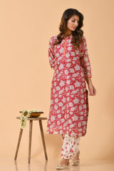 Falak by Fabric Lane White Rose Chanderi Suit Set (6838211117155)