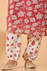 Falak by Fabric Lane White Rose Chanderi Suit Set (6838211117155)