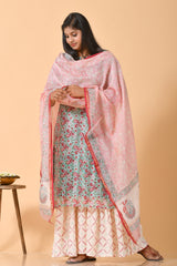 Falak by Fabric Lane Aqua Blue Paisley Chanderi Suit Set (6838211182691)