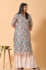 Falak by Fabric Lane Aqua Blue Paisley Chanderi Suit Set (6838211182691)