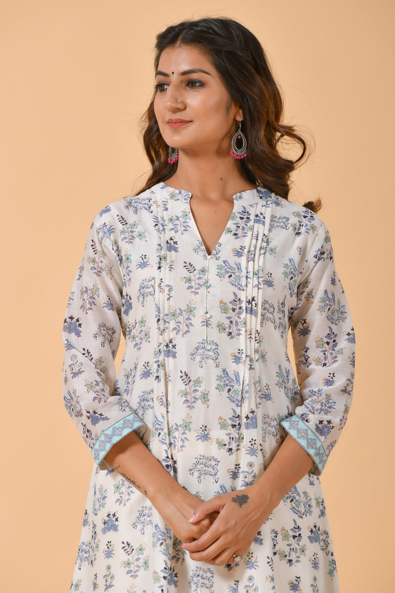 Falak by Fabric Lane Simply Blue Chanderi Suit Set (6838211280995)