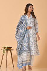 Falak by Fabric Lane Simply Blue Chanderi Suit Set (6838211280995)