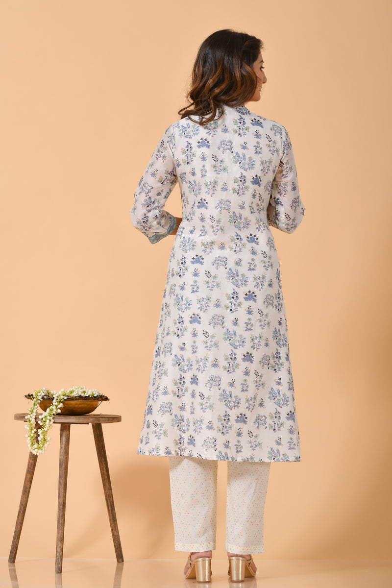 Falak by Fabric Lane Simply Blue Chanderi Suit Set (6838211280995)